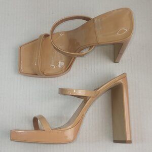 Jeffrey Campbell Hustler Dusty Nude Patent Leather Heels